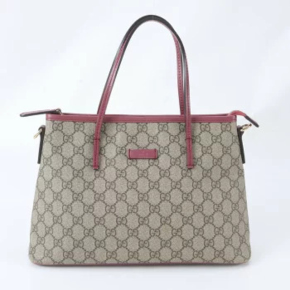 Gucci Handbags - Gucci GG Supreme Leather Tote Bag Brown